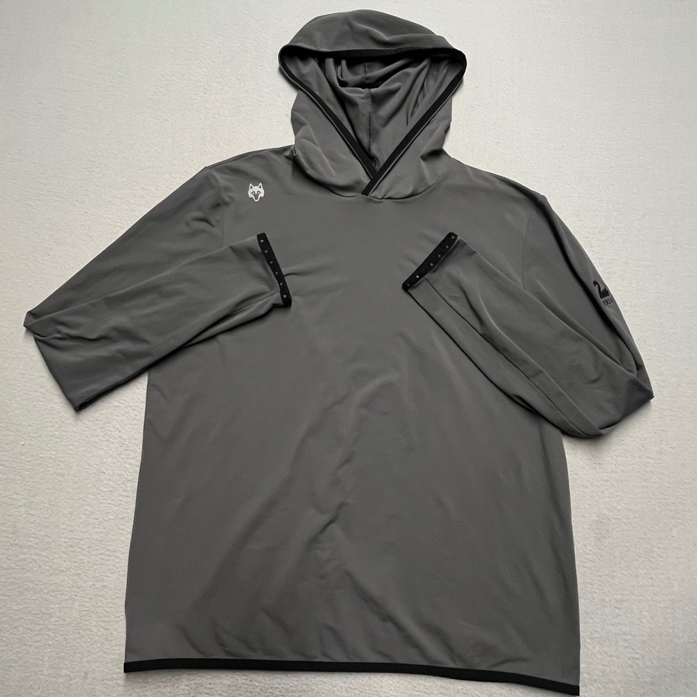 New Greyson Clothiers Mens Performance Hoodie Gray Wolf Logo Swan 1924 Size M - Picture 3 of 9